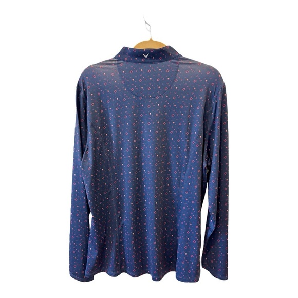 Callaway Weather Series 1/4 Zip Pullover Top Plus XXL Navy Pink Strawberry - Picture 2 of 8